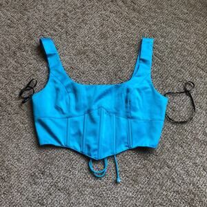 Forever 21 Lace-Back‎ Crop Top Women's Size Size Small Blue